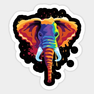 Colorful Elephant artist design. Unique style. Add color and style to any outfit. Perfect for any elephant lover! Sticker